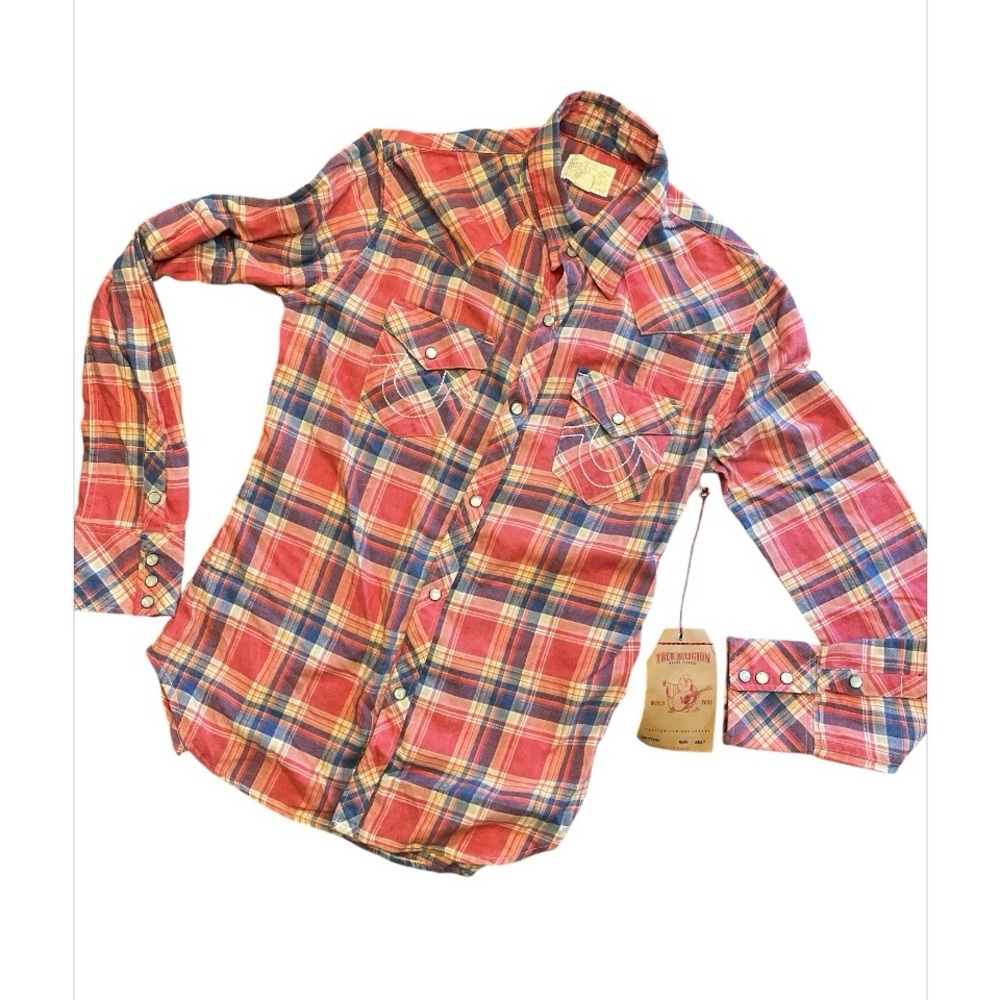 True Religion NWT plaid shirt